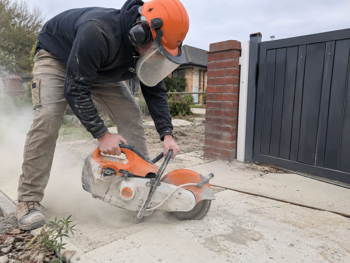 Concrete saw cutting and removal work